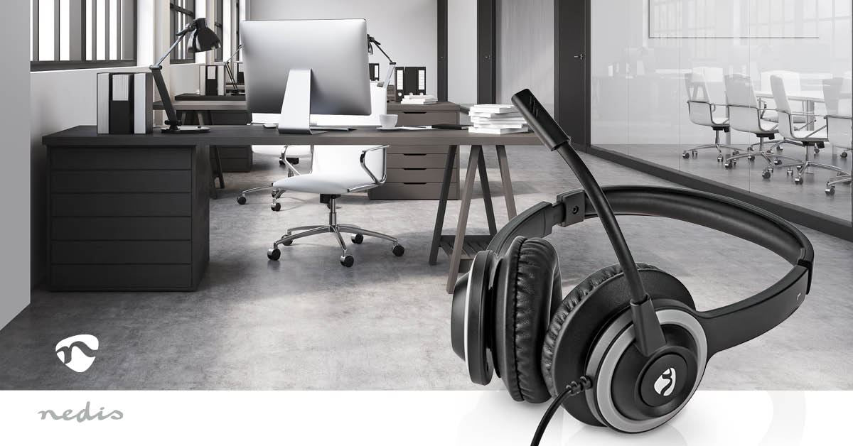 Nedis PC Headset | On-Ear | Stereo | USB Type-A / USB Type-C™ | Fold-Away Microphone | Black