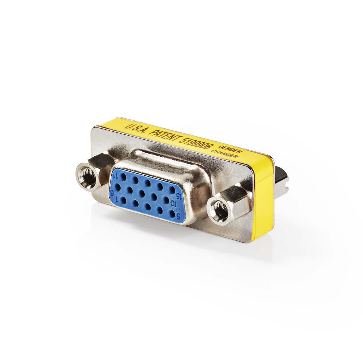 Nedis VGA Adapter | VGA Female | VGA Female | Nickel Plated | Straight | Metal | Metal | Polybag
