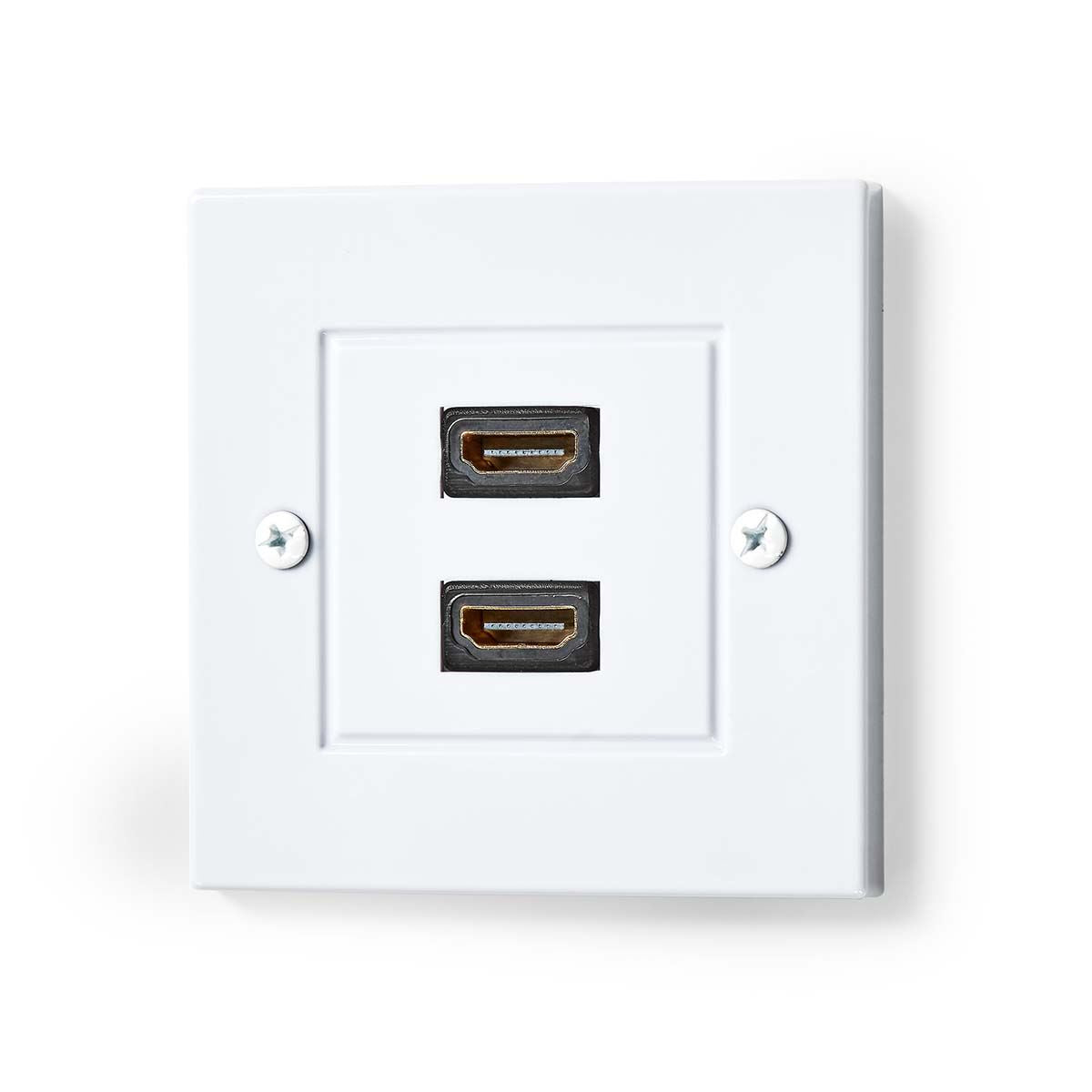 Nedis HDMI™ Wall Box | 2x HDMI™ Female | 4K@60Hz | HDMI™ Output | Black | 18 Gbps | Gold Plated | Envelope