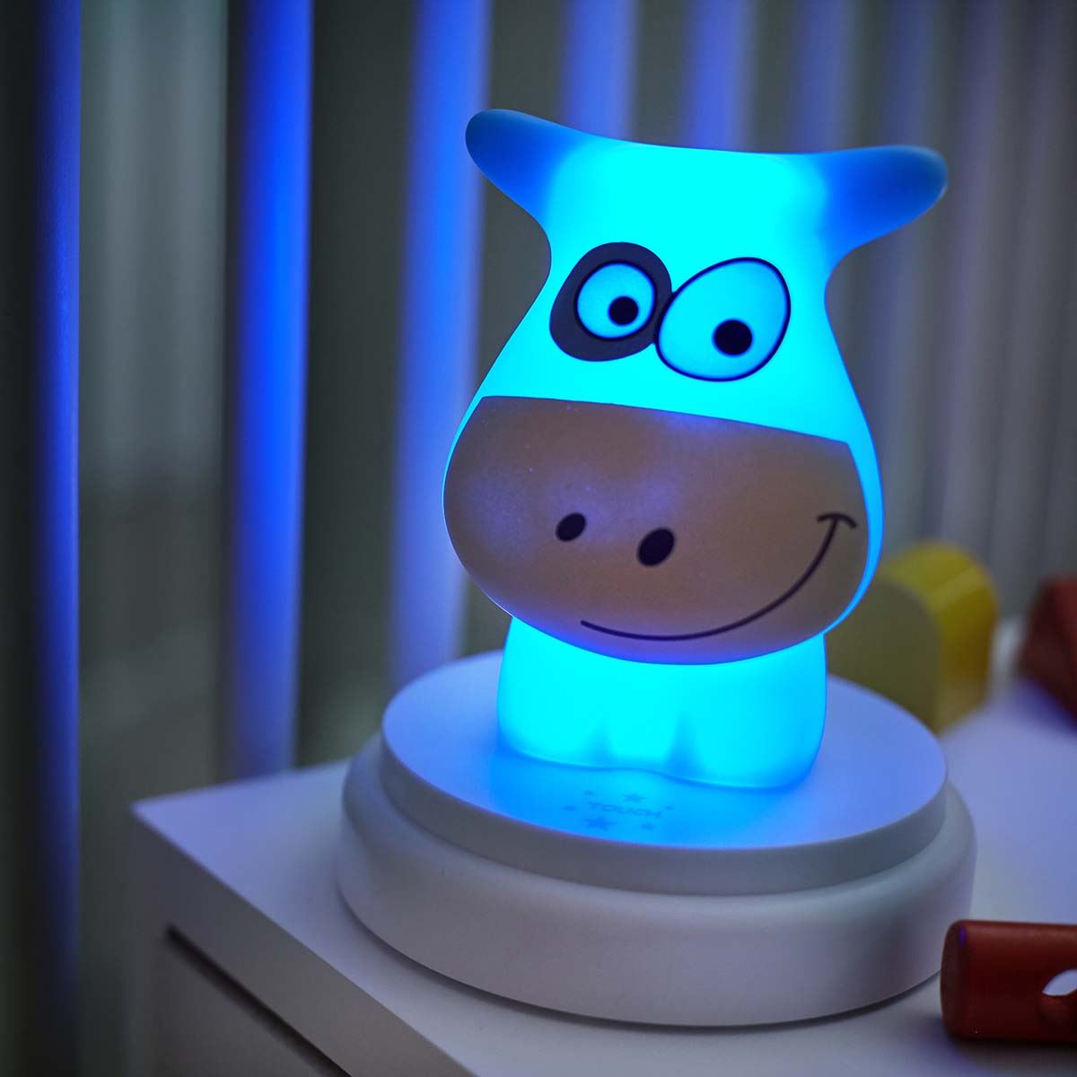 Alecto NAUGHTY COW LED Childrens Bedroom Night Light | Blue
