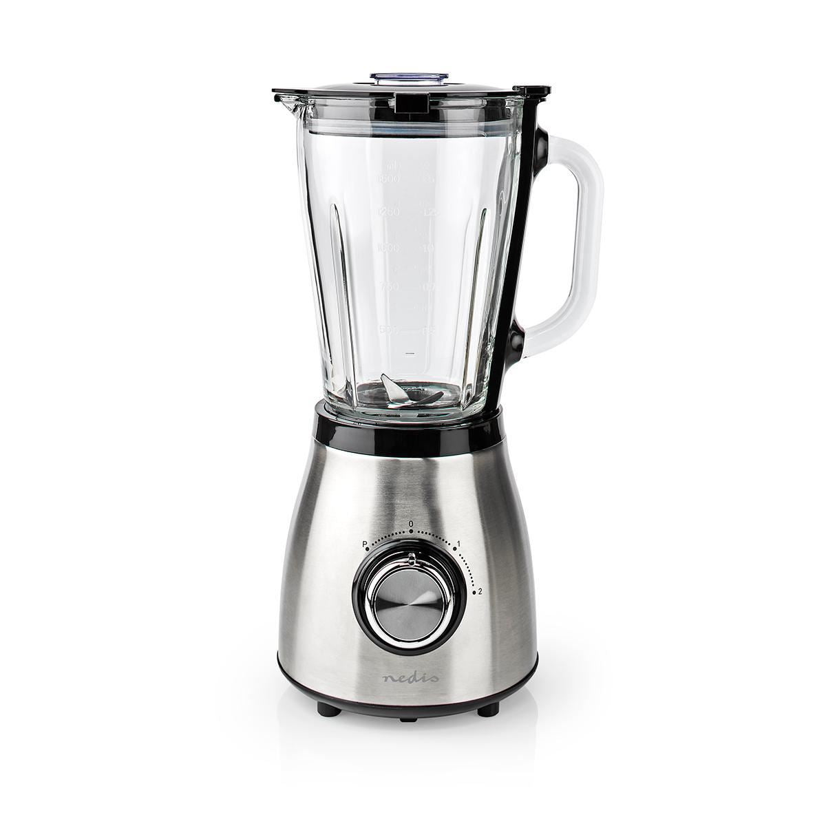Nedis Stand Blender | 800 W | 1.5 l | Glass | 2-Speed Setting | Black / Silver