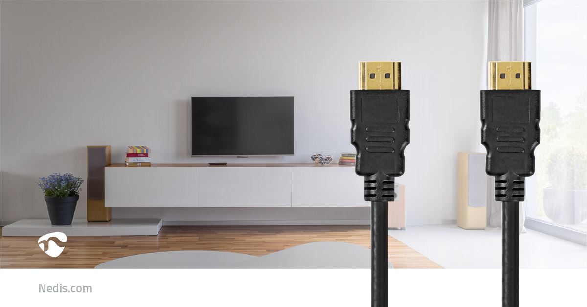 Nedis Ultra High Speed HDMI™ Cable | HDMI™ Connector | HDMI™ Connector | 8K@60Hz | 48 Gbps | 2.00 m | Round | 6.5 mm | Black | Envelope