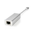 Nedis USB Network Adapter | USB 3.2 Gen 1 | 1 Gbps | USB-C™ Male | RJ45 Female | 0.20 m | Round | Gold Plated | Tinned Copper | Silver | Cover Window Box