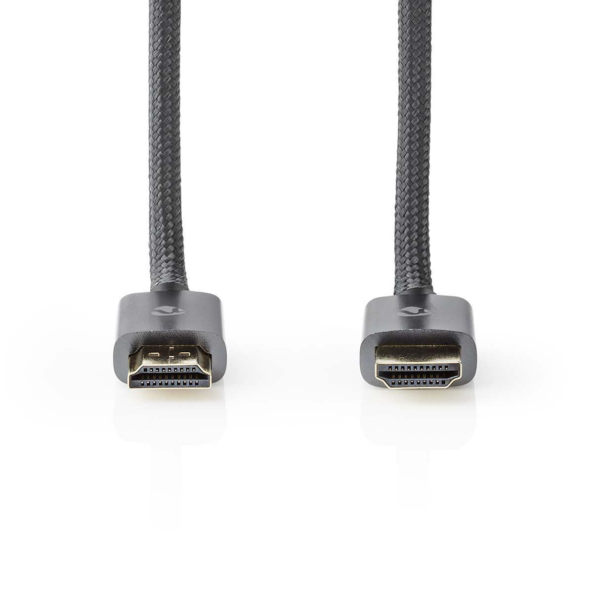 Nedis Ultra High Speed HDMI™ Cable | HDMI™ Connector | HDMI™ Connector | 8K@60Hz | 48 Gbps | 2.00 m | Round | 6.3 mm | Anthracite / Gun Metal Grey | Cover Window Box