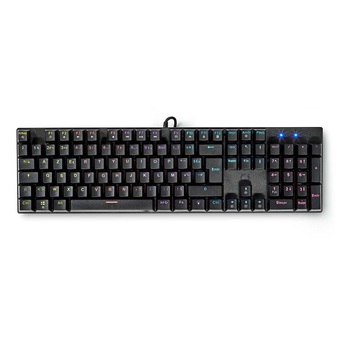 Nedis Wired Gaming Keyboard | USB Type-A | Mechanical Keys | LED | AZERTY | FR Layout | USB Powered | Power cable length: 1.50 m | Gaming
