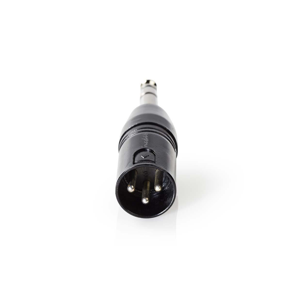 Nedis XLR Adapter | XLR 3-Pin Male | 6.35 mm Male | Nickel Plated | Straight | Metal | Black | 1 pcs | Polybag