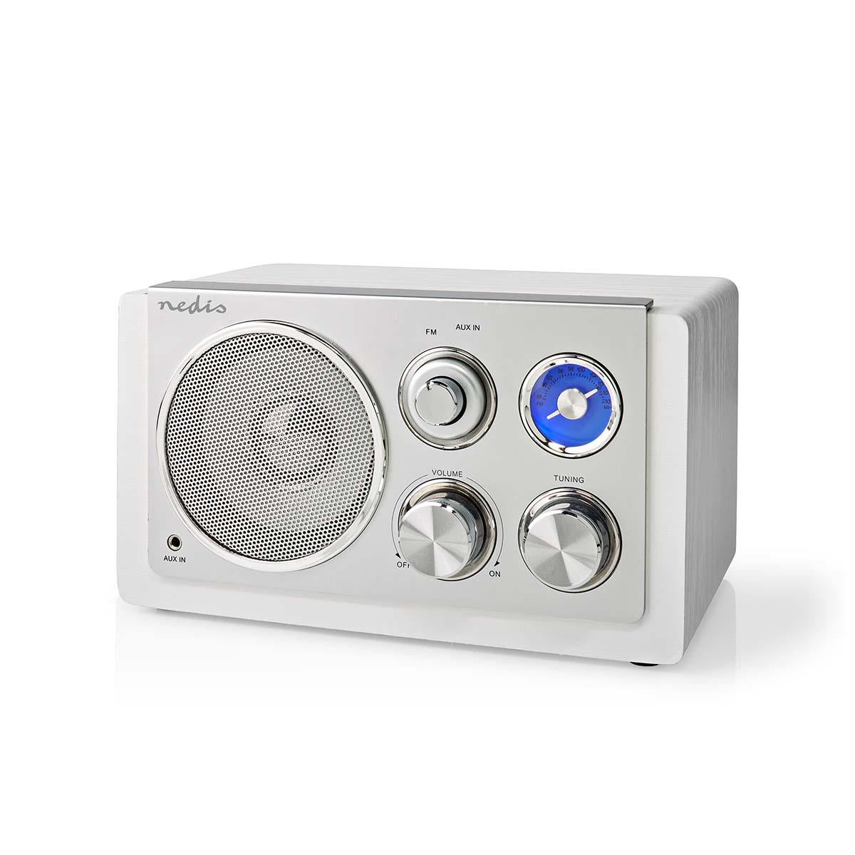 Nedis FM Radio | Table Design | FM | Mains Powered | Analogue | 15 W | IP20 | White