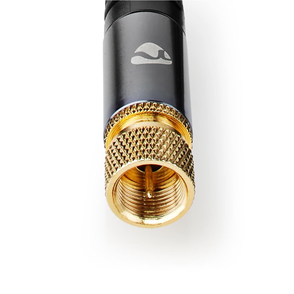 Nedis Satellite & Antenna Cable | F Male | F Male | Gold Plated | 75 Ohm | Quad Shielded | 5.00 m | Round | Cotton | Grey / Gun Metal Grey | Cover Window Box