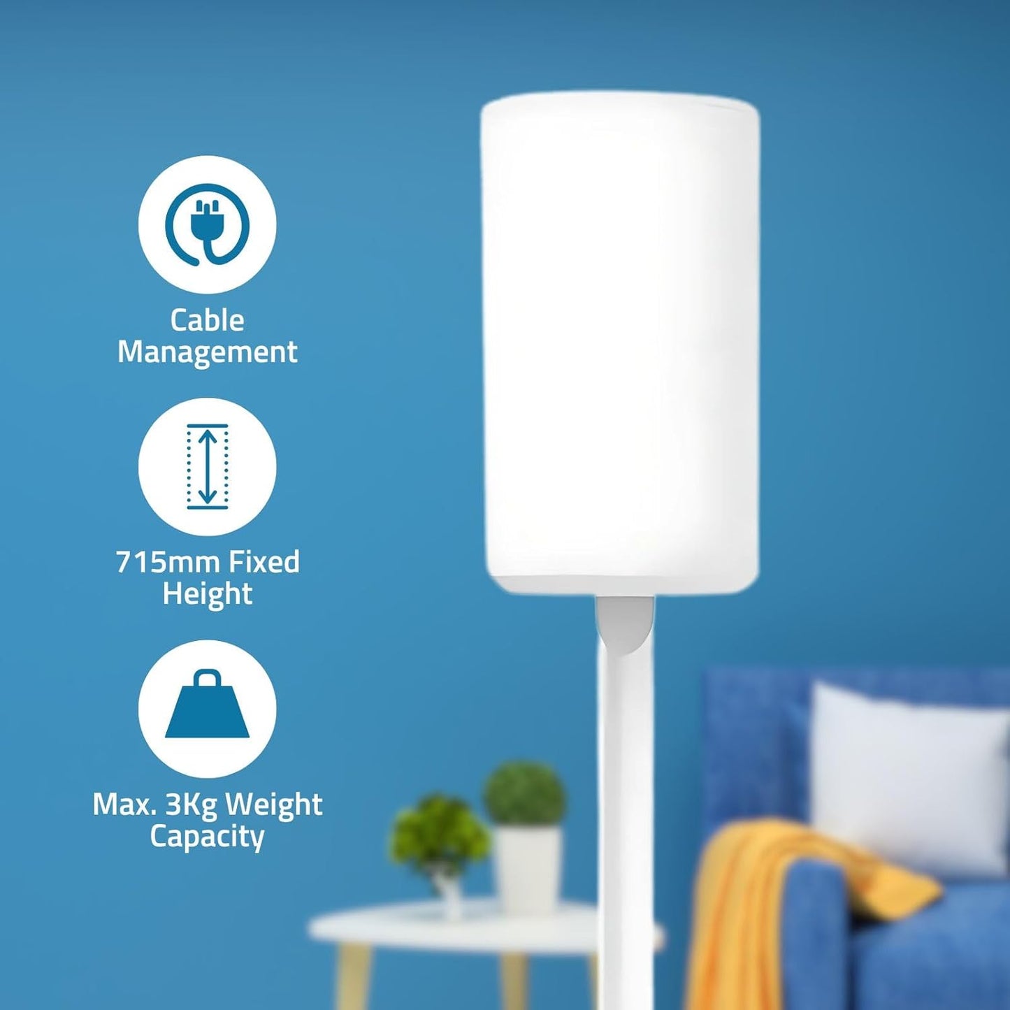 Nedis Speaker Mount | Compatible with: Sonos® Era100 | Stand | 3 kg | Fixed | ABS / Metal | White