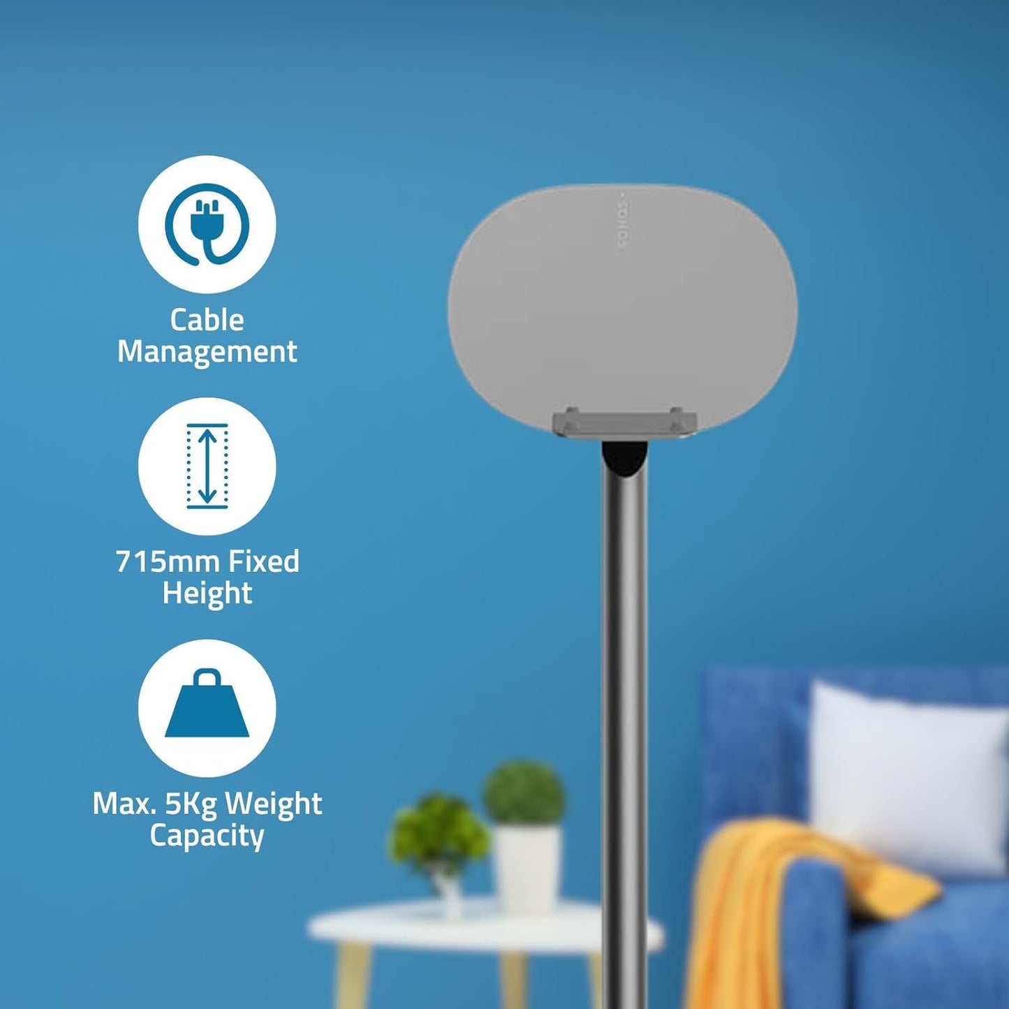 Nedis Speaker Mount | Compatible with: Sonos® Era300 | Stand | 5 kg | Fixed | ABS / Metal | Black