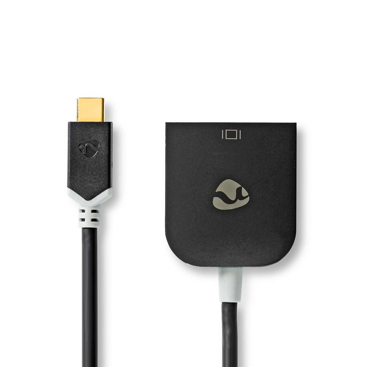 Nedis USB-C™ Adapter | USB 3.2 Gen 1 | USB-C™ Male | VGA Female | 1920x1200 | 0.20 m | Round | Gold Plated | PVC | Anthracite | Window Box with Euro Lock