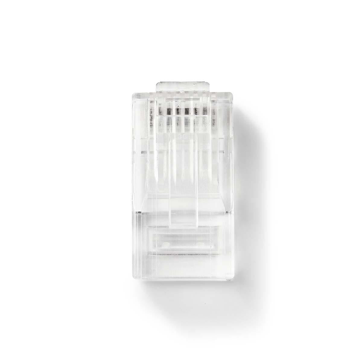 Nedis RJ45 Connector | RJ45 Pass Through | Solid UTP CAT5 | Straight | Gold Plated | 10 pcs | PVC | Transparent | Box