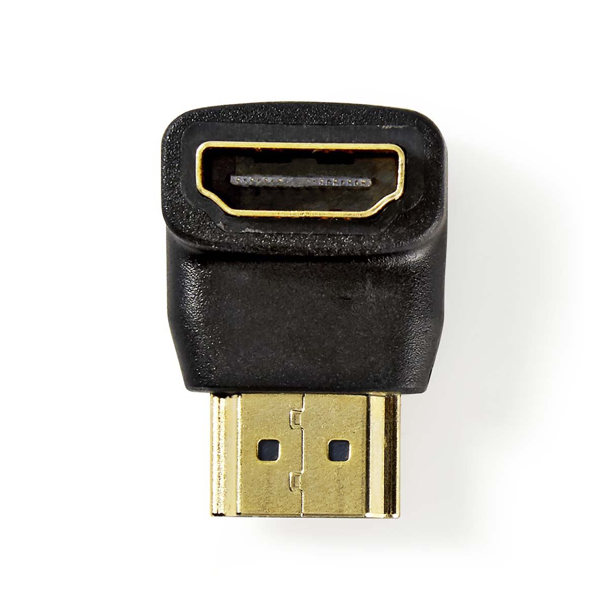 Nedis HDMI™ Adapter | HDMI™ Connector | HDMI™ Output | Gold Plated | Angled 90° | ABS | Black | 1 pcs | Box