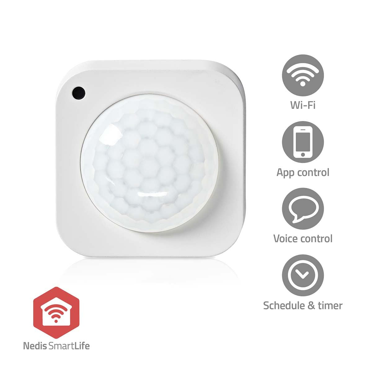 Nedis SmartLife Motion Sensor | Zigbee 3.0 | Battery Powered / USB Powered | Detector angle: 100 ° | Detector range: 7 m | Max. battery life: 24 Months | White