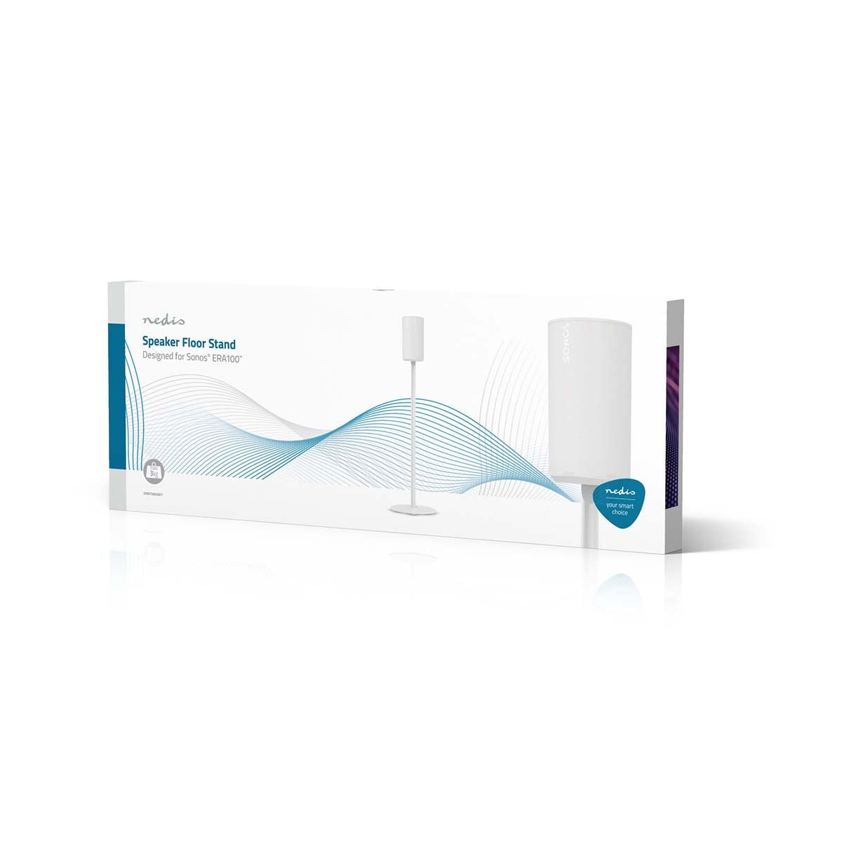 Nedis Speaker Mount | Compatible with: Sonos® Era100 | Stand | 3 kg | Fixed | ABS / Metal | White