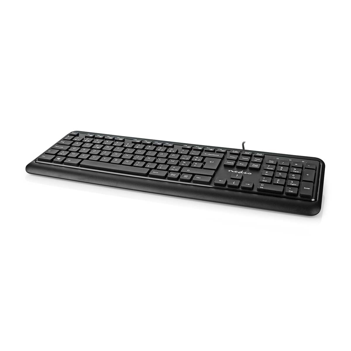 Nedis Wired Keyboard | USB-A | Multimedia | AZERTY | BE Layout | Numeric keypad