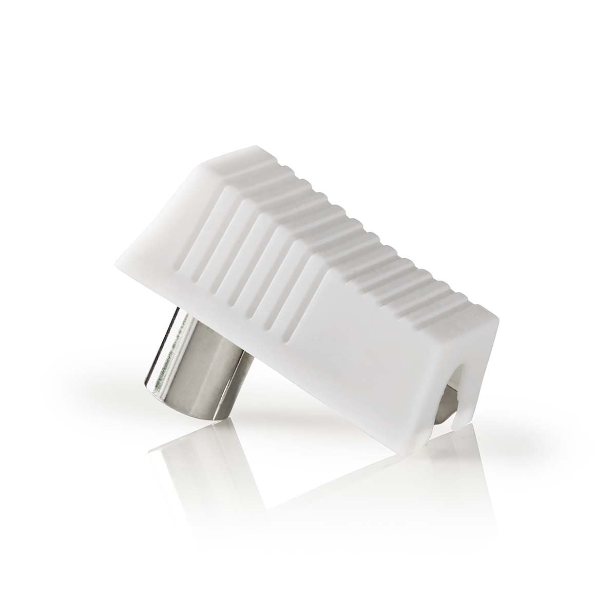 Nedis IEC (Coax) Connector | Angled | Female / Male | Nickel Plated | 75 Ohm | Screw | Cable input diameter: 7.0 mm | Metal / PVC | White | 2 pcs | Box