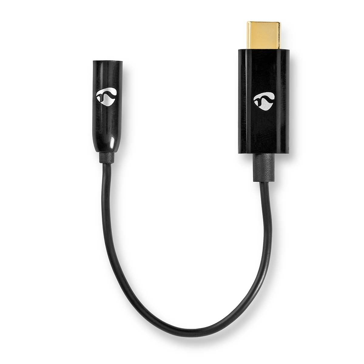 Nedis USB-C™ Adapter | USB 3.2 Gen 1 | USB-C™ Male | 3.5 mm Female | 0.15 m | Round | Nickel Plated | PVC | Black | Box