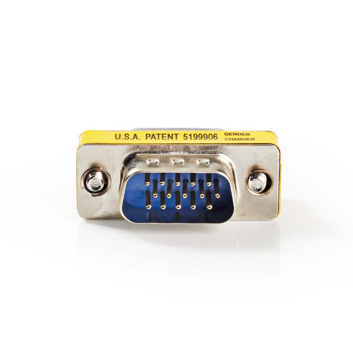 Nedis VGA Adapter | VGA Male | VGA Male | Nickel Plated | Straight | Metal | Metal | Polybag