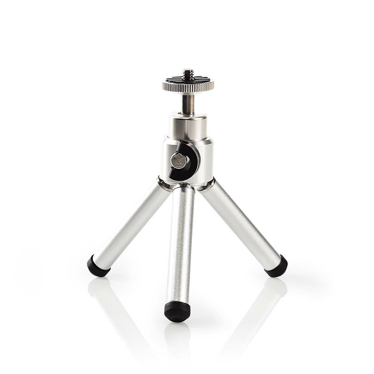 Nedis Tripod | Maximum load capacity: 0.8 kg | Minimum working height: 11 cm | Maximum working height: 14.5 cm | 1 Segment | Ball Head | Travel bag included | ABS / Steel | Silver