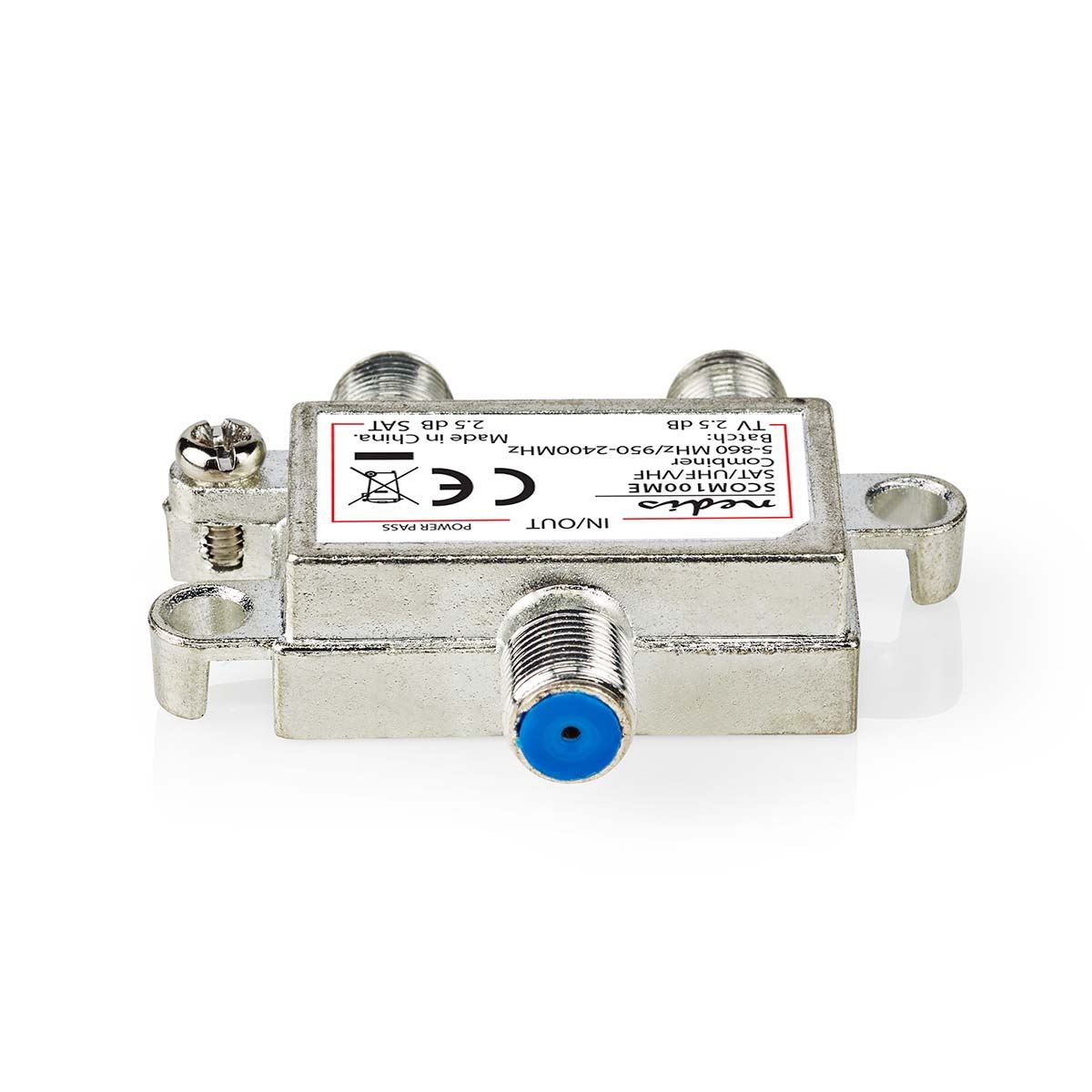 Nedis Satellite Combiner | 5-862 MHz | 950-2400 MHz | 75 Ohm | Power pass | Zinc | Silver