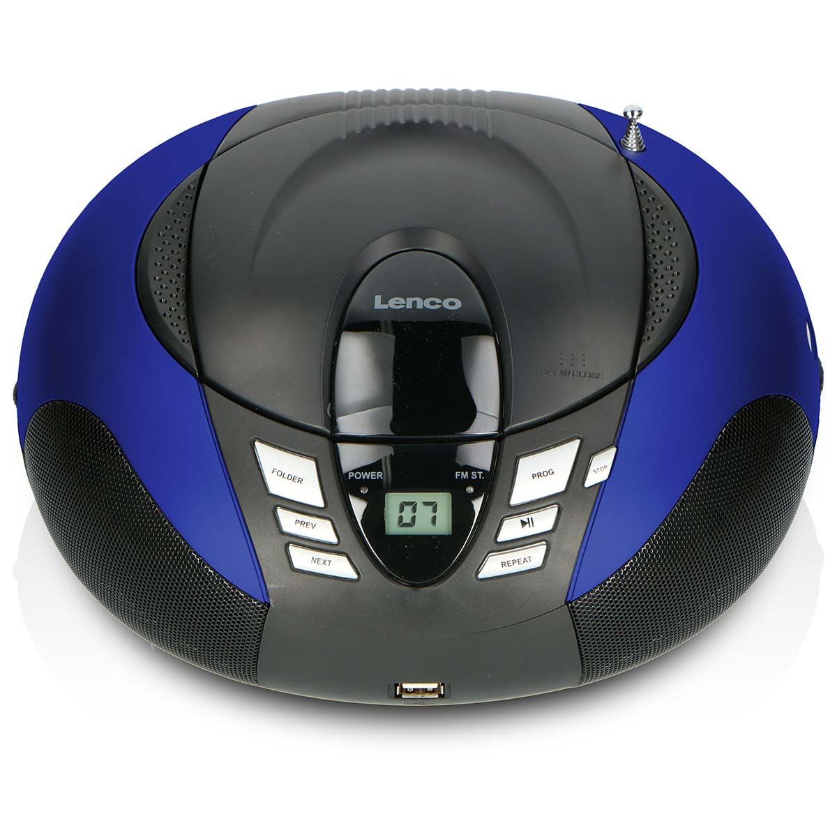 Lenco SCD-37 USB Blue Portable FM Radio CD and USB player Blue