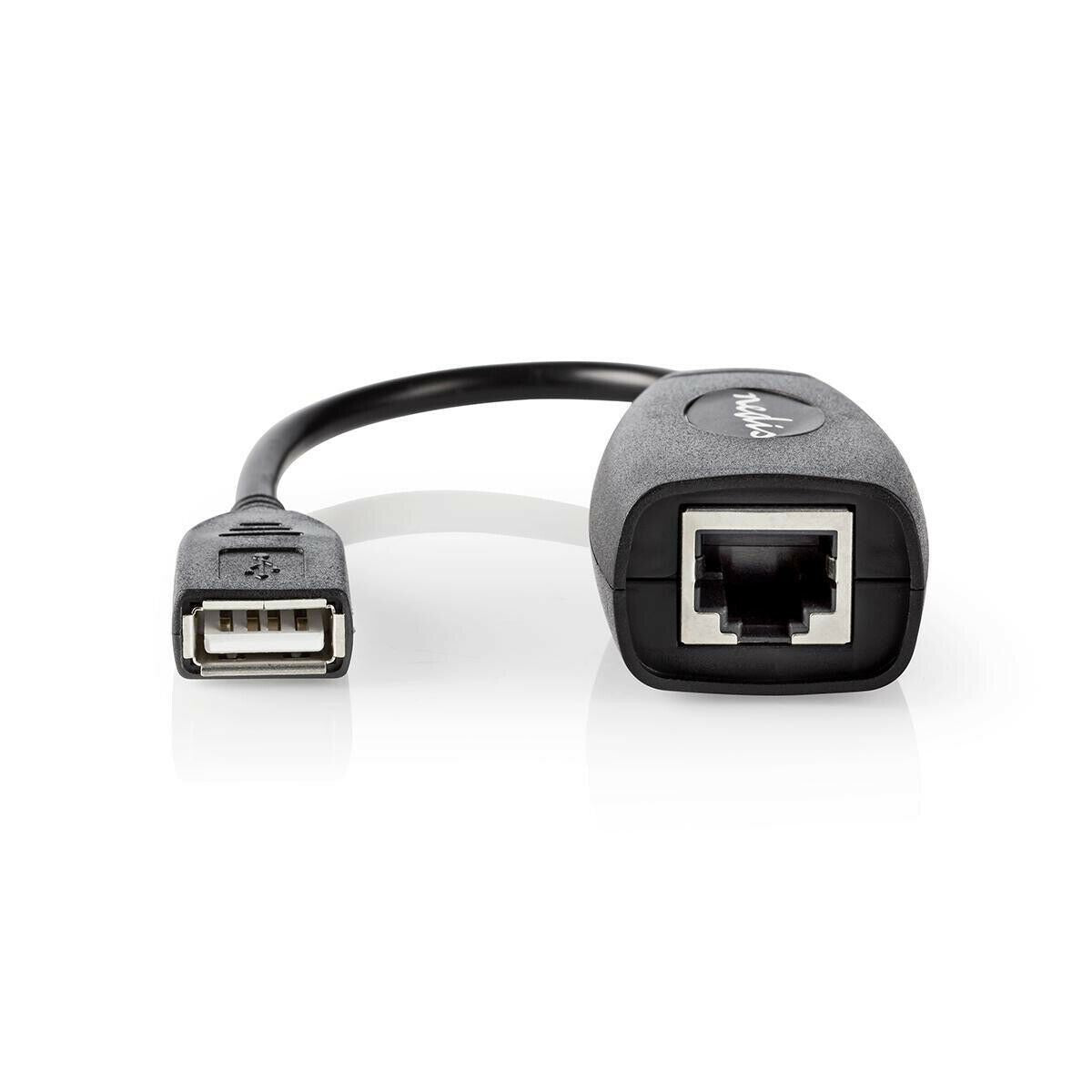 Nedis CCGB60EXTBK500 | Active USB Cable | USB 1.1 | USB-A Male | RJ45 Female | 12 Mbps | 0.20 m | Round | Nickel Plated | PVC | Copper | Box