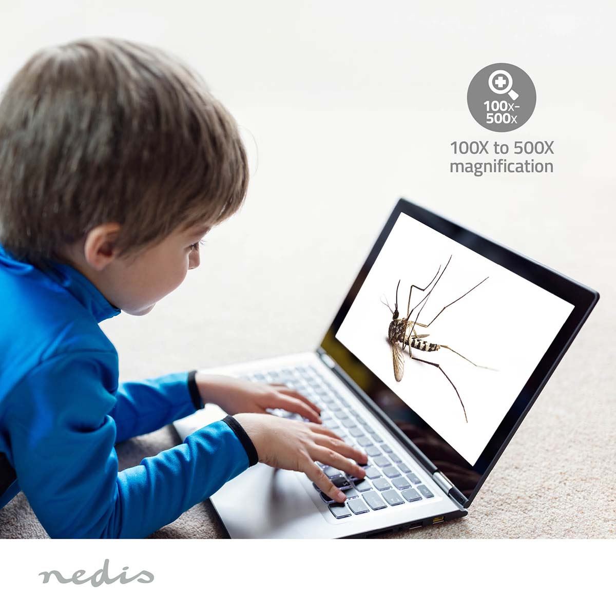 Nedis Microscope Camera | Maximum battery play time: 5 hrs | Built-in microphone | 1080P | up to 48MP | 2”Inch Screen | Black