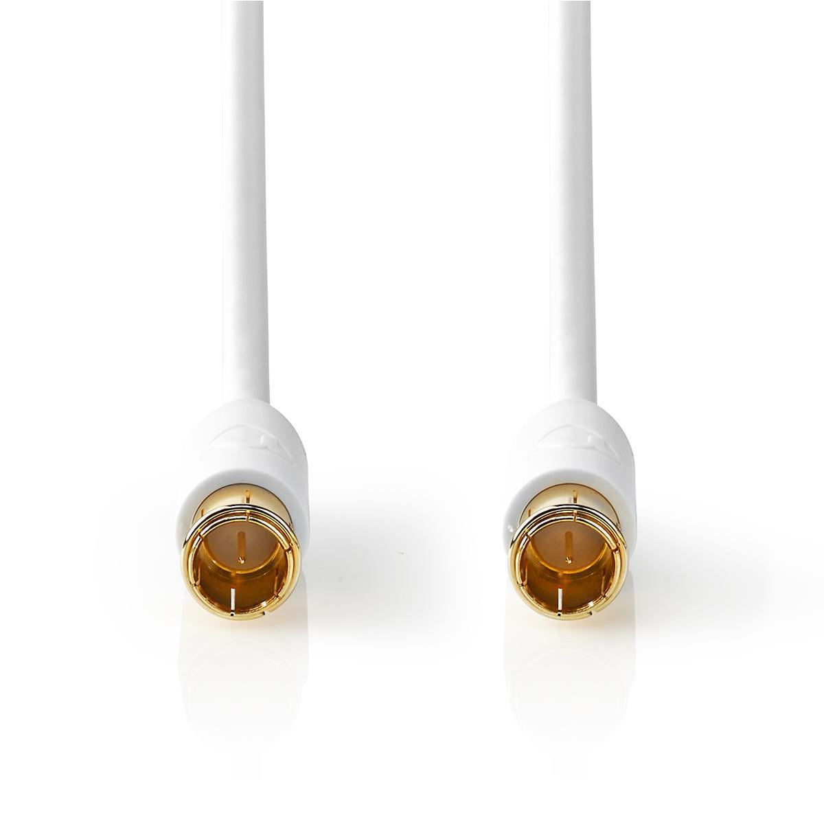 Nedis F Quick - F Quick Cables | F Male Quick | F Male Quick | Gold Plated | 75 Ohm | Double Shielded | 5.00 m | Round | PVC | White | Window Box