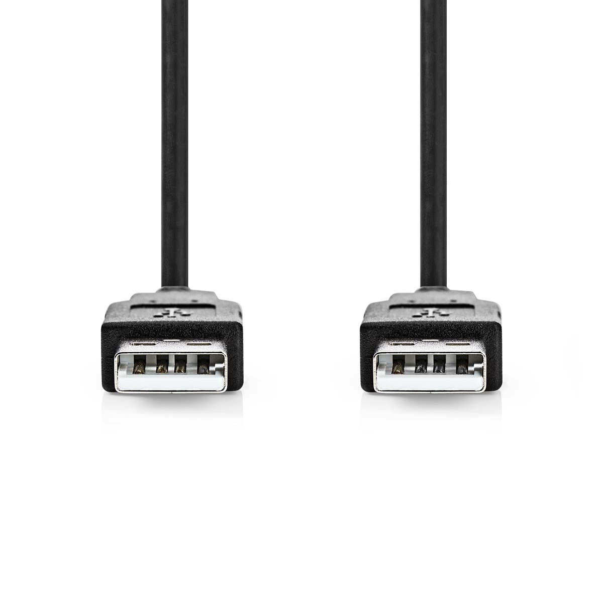 Nedis USB Cable | USB 2.0 | USB-A Male | USB-A Male | 480 Mbps | Nickel Plated | 2.00 m | Round | PVC | Black | Label