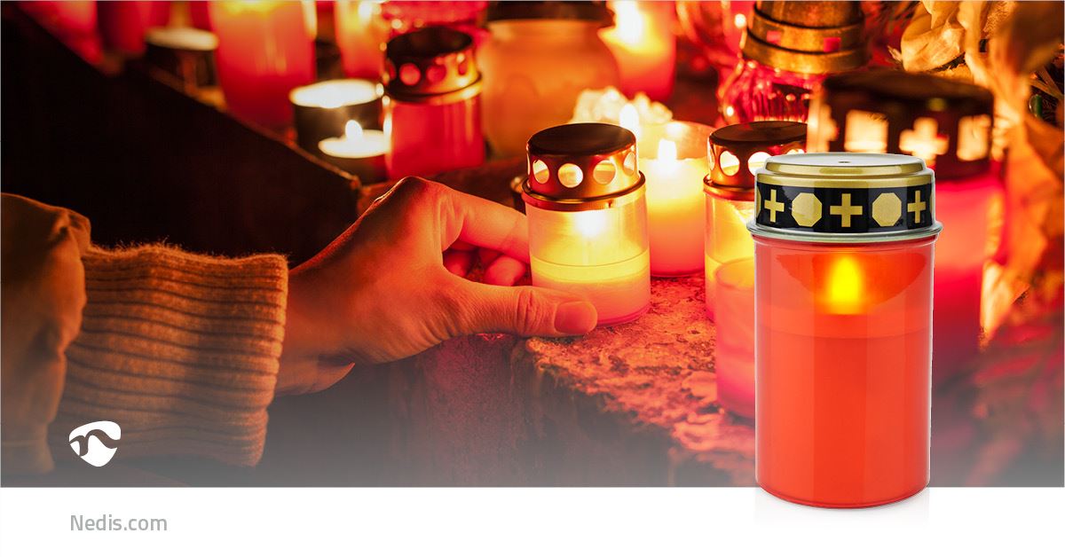 Nedis LED Grave Light | Counter Display | Number of lamps in packaging: 12 pcs | Realistic Flickering Effect | Timer function: 6 Hours On/18 Hours Off