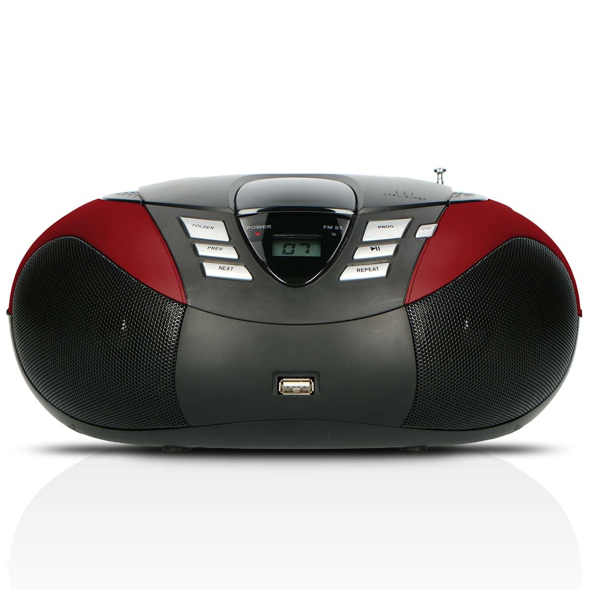Lenco SCD-37 USB Red Portable FM Radio CD and USB player Red