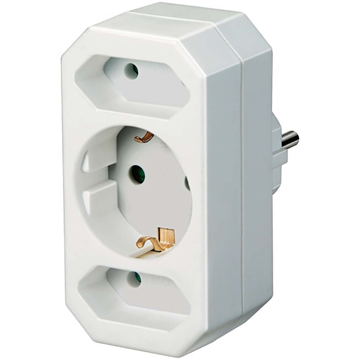 Brennenstuhl Power Socket Splitter | Type F (CEE 7/7) | 250 V AC 50 Hz | 1x Type F (CEE 7/7) | 2x Type C (CEE 7/16) | 250 V AC 50/60 Hz | White