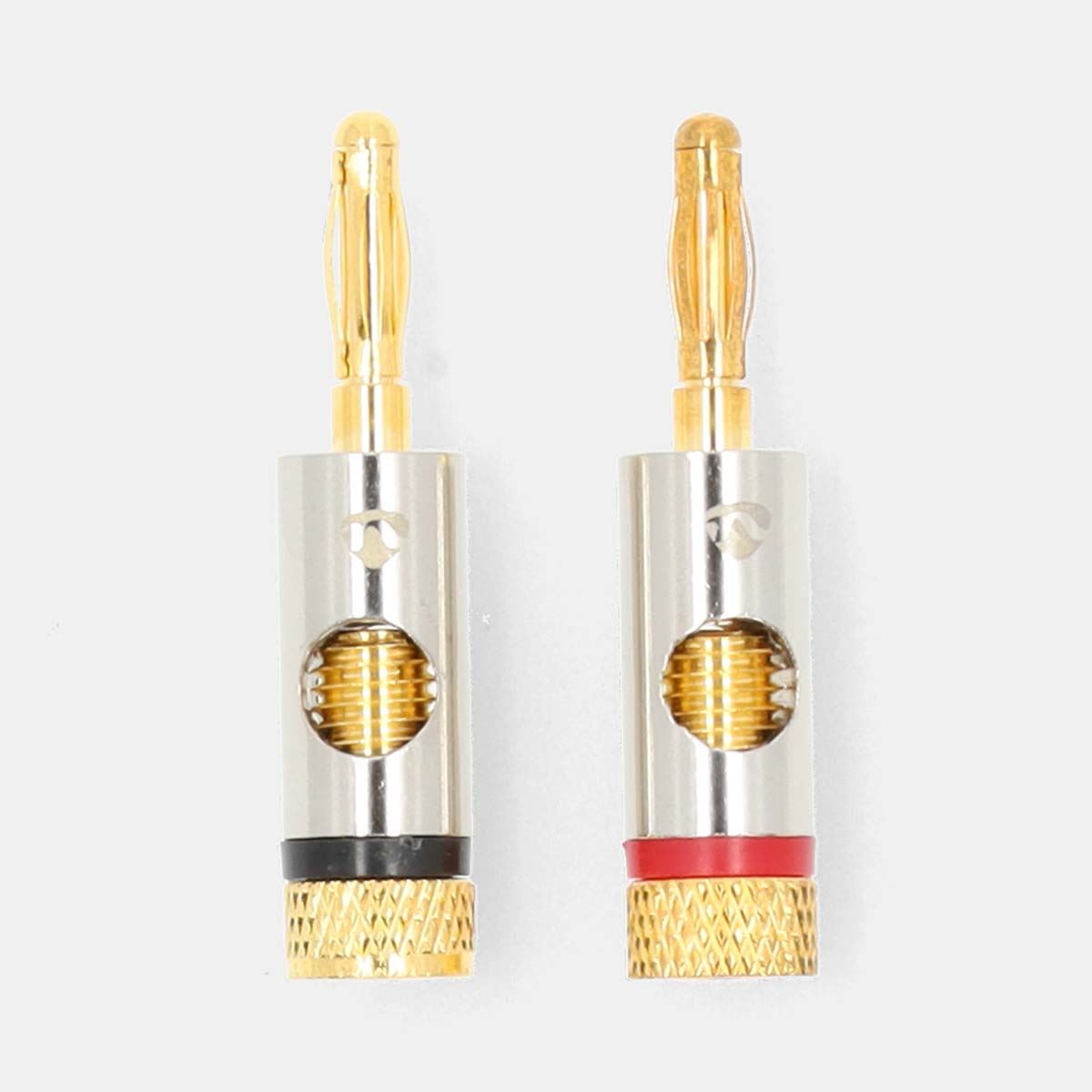 Nedis Banana Connector | Straight | Male | Gold Plated | Screw | Cable input diameter: 3.0 mm | Metal | Gold | 2 pcs | Envelope