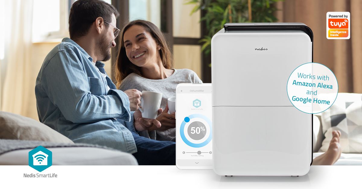 Nedis SmartLife Dehumidifier | Wi-Fi | 30 l/Day | Dehumidification / Continuous / Max+ / Dry laundry / Ventilation | Android™ / IOS | Adjustable hygrostat | 210 m³/h