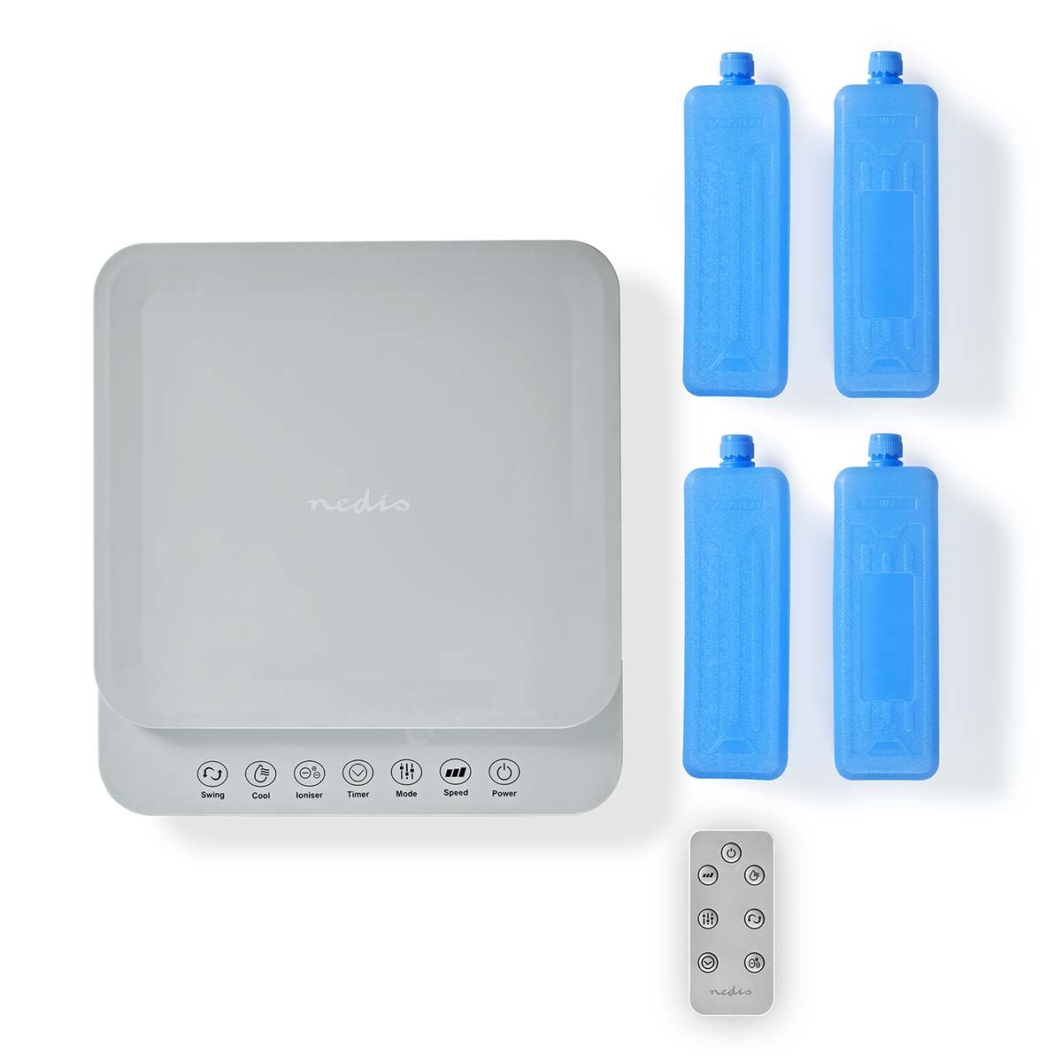 Nedis SmartLife Mobile Air Cooler | Watertank capacity: 5 l | 3-Speed | 215 m³/h | Oscillation | Remote control | Shut-off timer | Ionizing function