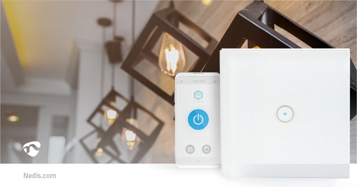 Nedis SmartLife Wall Switch | Wi-Fi | Single | Wall Mount | 1000 W | Android™ / IOS | Glass | White