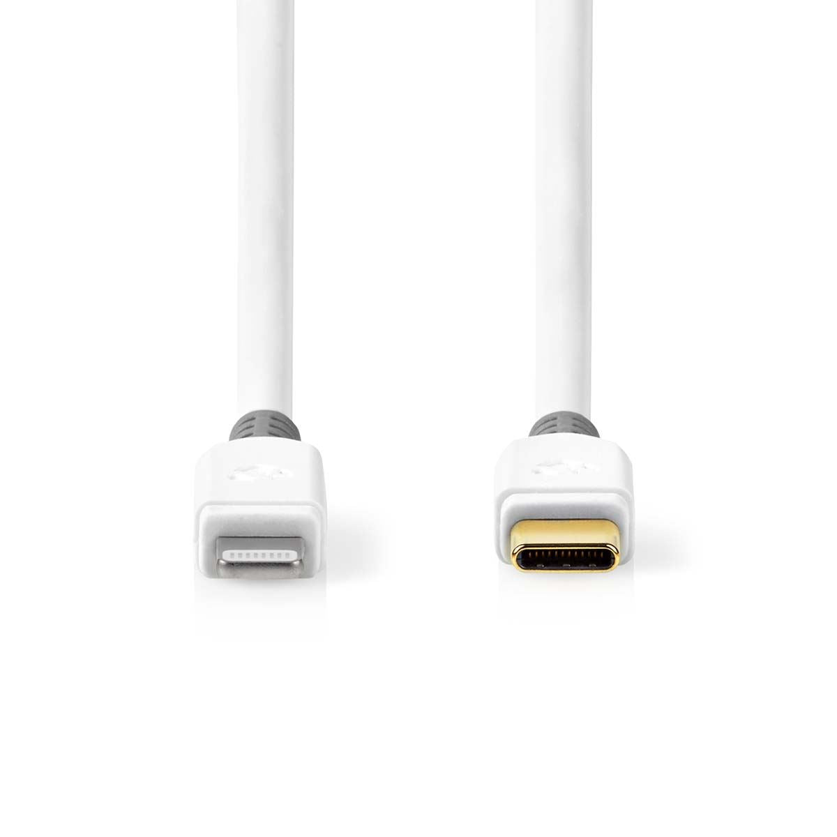 Nedis Lightning Cable | USB 2.0 | Apple Lightning 8-Pin | USB-C™ Male | 480 Mbps | Gold Plated | 2.00 m | Round | PVC | White | Window Box