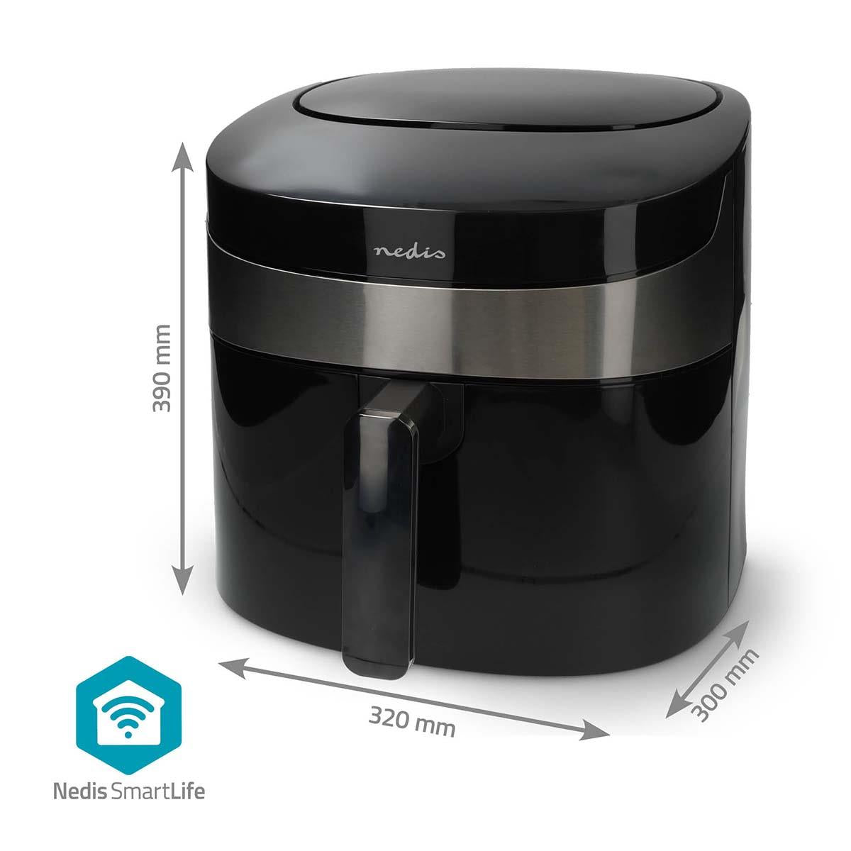 Nedis SmartLife Hot Air Fryer | Wi-Fi | 7,2 l | Timer: 60 min | Number of preset programs: 8 | Digital | Android™ / IOS | Black