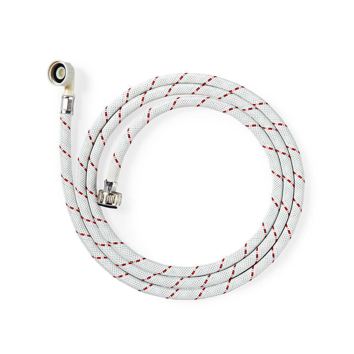 Nedis Nylon Inlet Hose | 3/4'' | 3/4'' | 10 Bar | 90 °C | 2.50 m | Application: Dish / Washing Machine | Nylon | Red / White