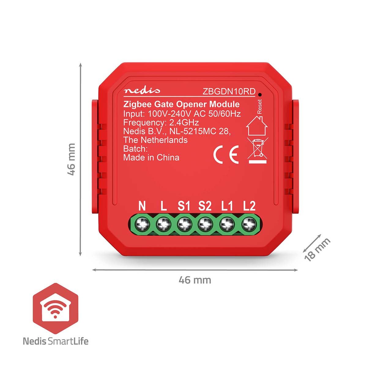 Nedis SmartLife Garage Door Smart Power Switch | Zigbee 3.0 | 2.5 W | Terminal Connection | App available for: Android™ / IOS
