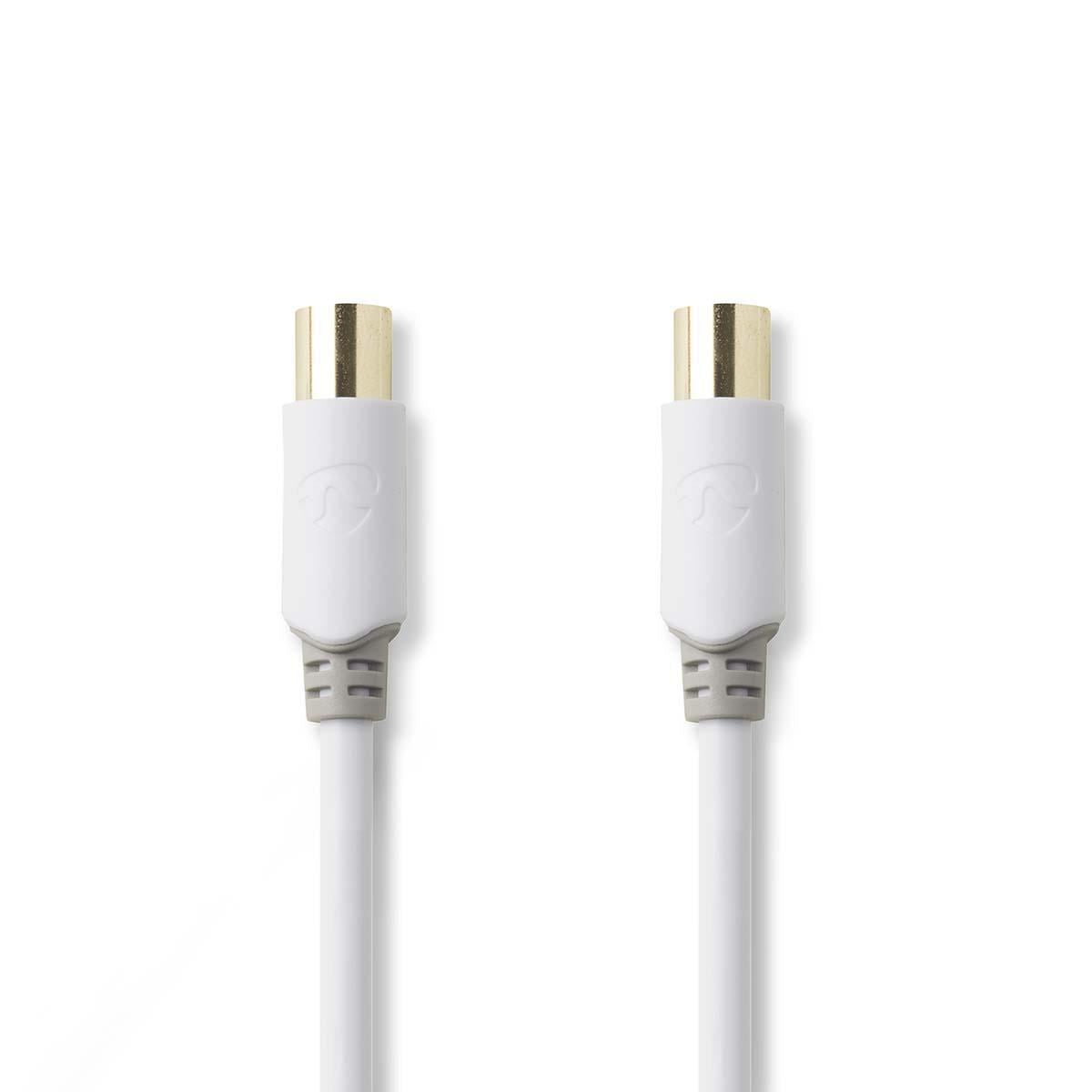 Nedis Coax Cable | IEC (Coax) Male | IEC (Coax) Female | Gold Plated | 100 dB | 75 Ohm | Double Shielded | 2.00 m | Round | PVC | White | Box