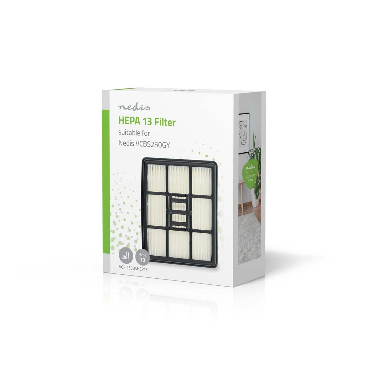 Nedis Replacement HEPA Filter | Replacement for: Nedis | Black / White