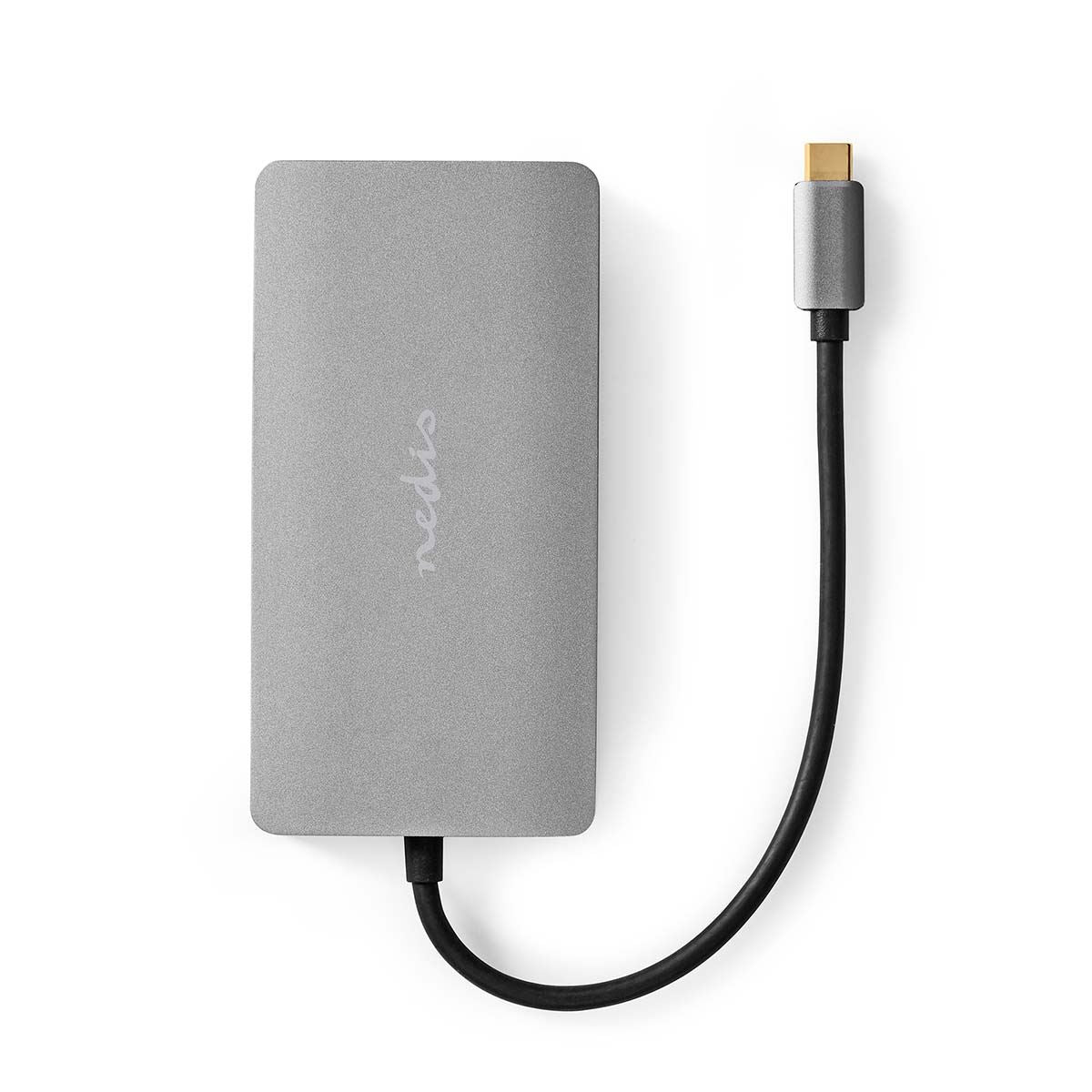 Nedis USB Multi-Port Adapter | USB 3.2 Gen 1 | USB-C™ Male | Micro SD / RJ45 Female / SD / USB-C™ Female / 2x HDMI™ / 2x USB-A Female | 5 Gbps | 0.20 m | Round | Gold Plated | PVC | Anthracite | Box