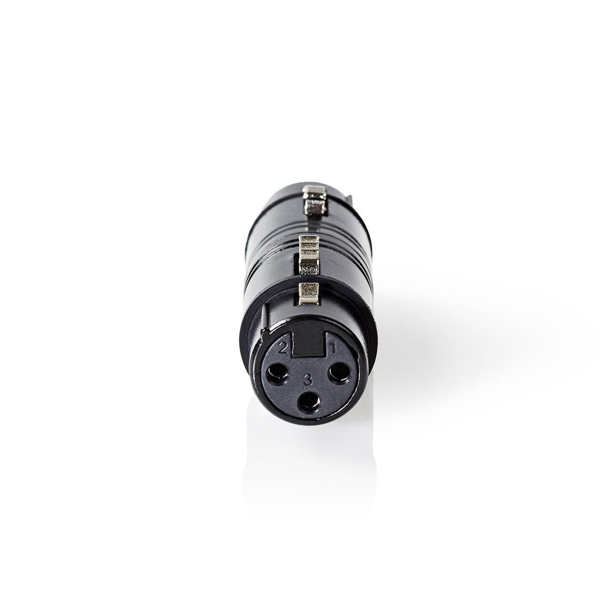 Nedis XLR Adapter | XLR 3-Pin Female | XLR 3-Pin Female | Nickel Plated | Straight | Metal | Black | 1 pcs | Polybag