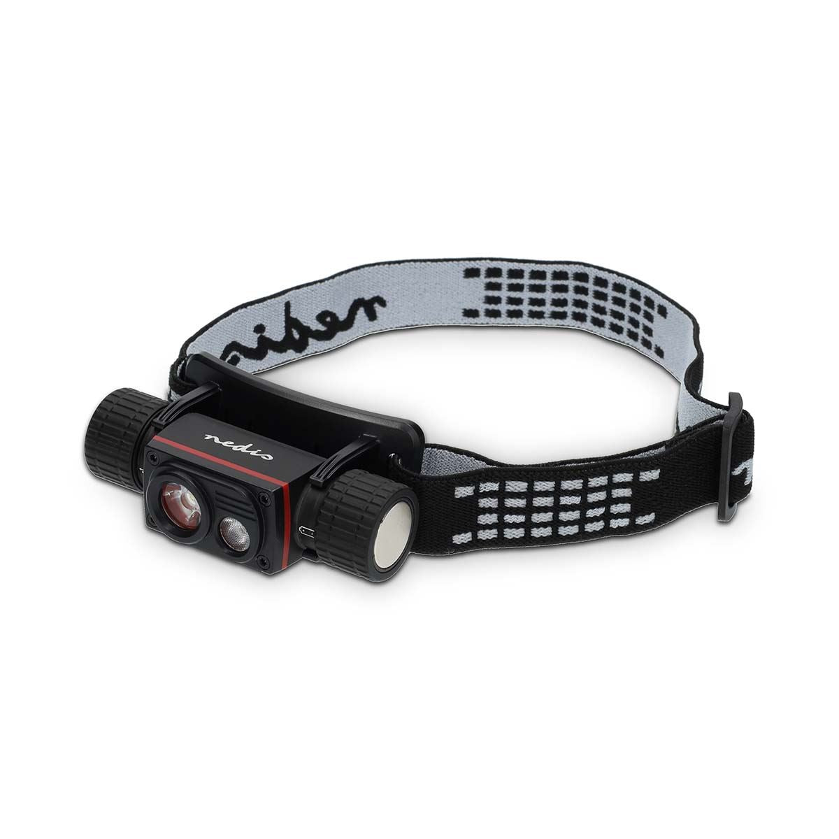 Nedis LED headlight | Battery Powered / USB Powered | 3.7 V DC | Batteries included | Rechargeable | Rated luminous flux: 1000 lm | Light range: 180 m