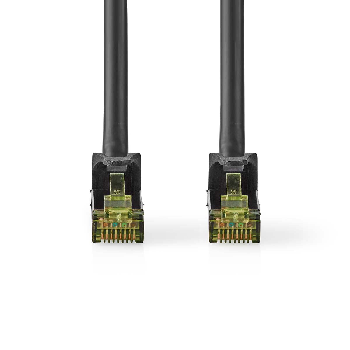Nedis CAT7 Network Cable | S/FTP | RJ45 Male | RJ45 Male | 0.50 m | Snagless | Round | LSZH | Black | Label