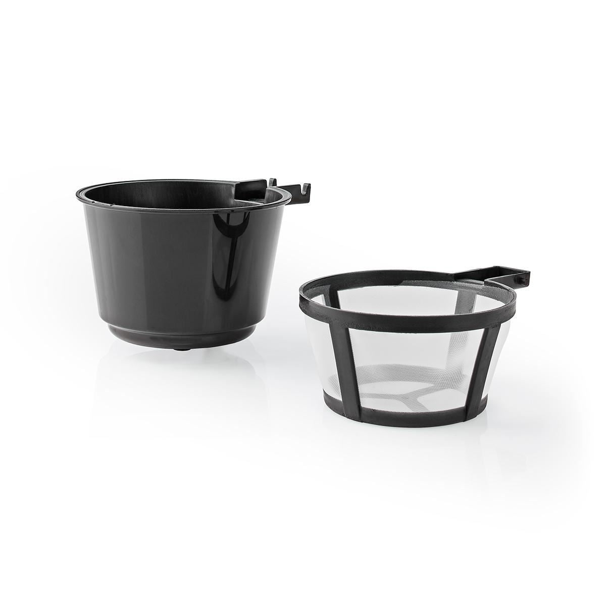 Nedis Single Serve Coffee Maker with 400ml Travel Mug, Double Wall Insulated, Stainless Steel, with Reusable Filter
