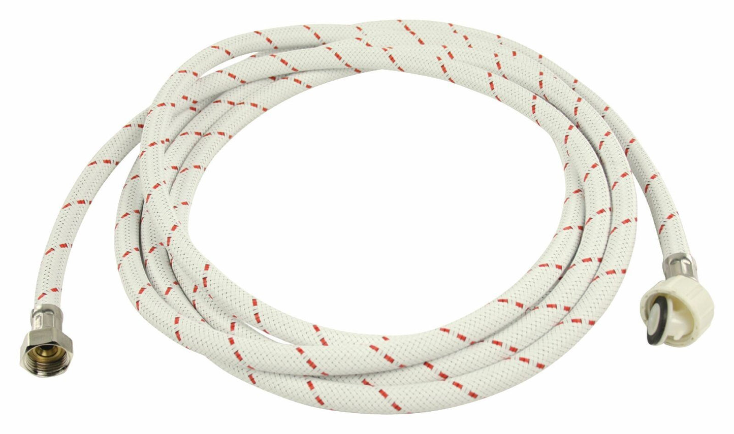 Nedis Nylon Inlet Hose | 1/2'' | 3/4'' | 10 Bar | 90 °C | 4.00 m | Application: Dish / Washing Machine | Nylon | Red / White