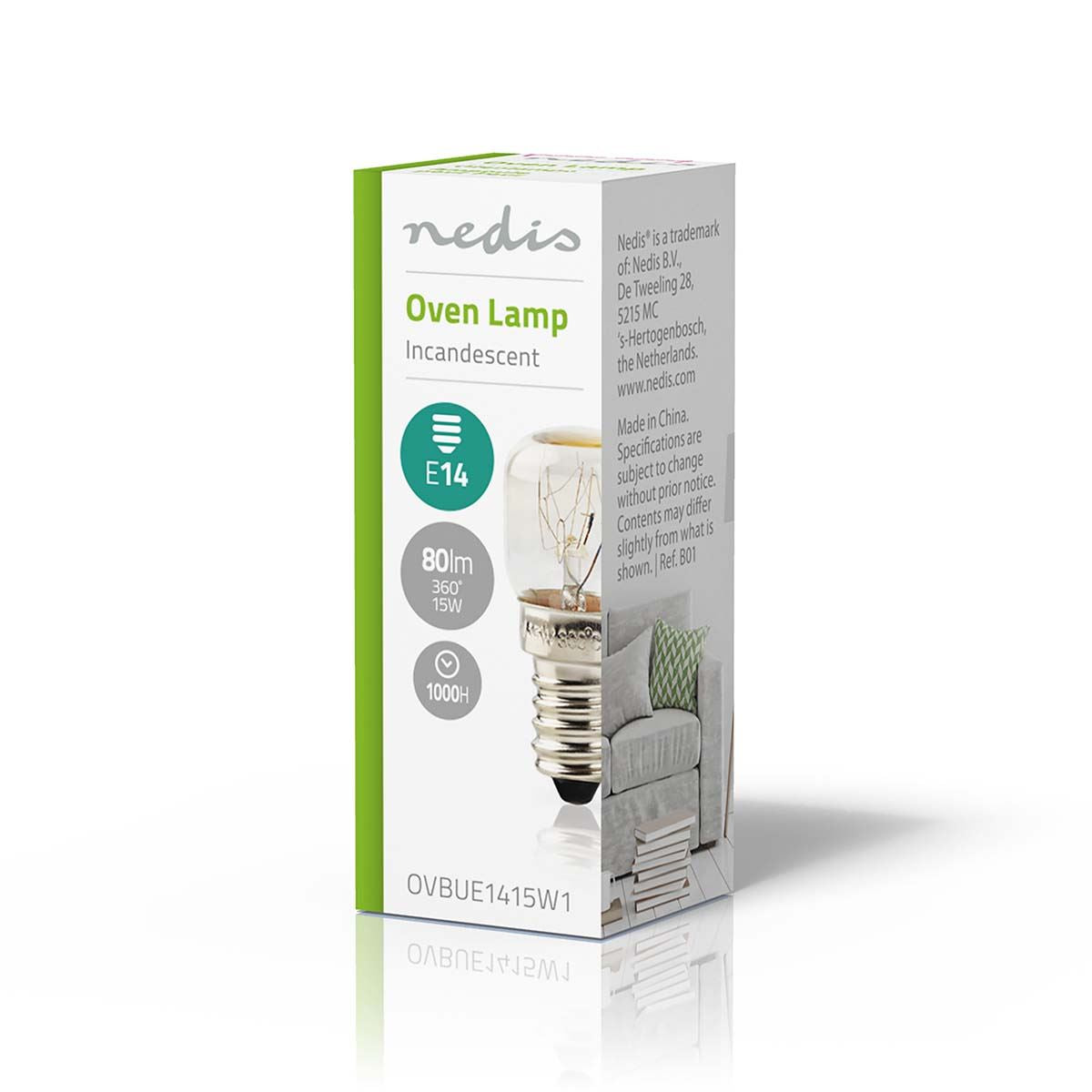Nedis Incandescent Oven Bulb | 15 W | E14 | Incandescent | T22